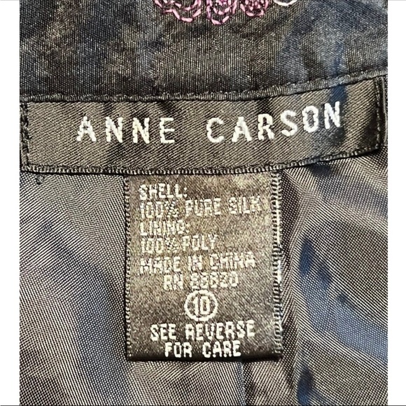 Vintage Anne Carson Silk Embroidered Vintage 2-piece Crop Pant and Tank, Size 10 - Picture 7 of 10